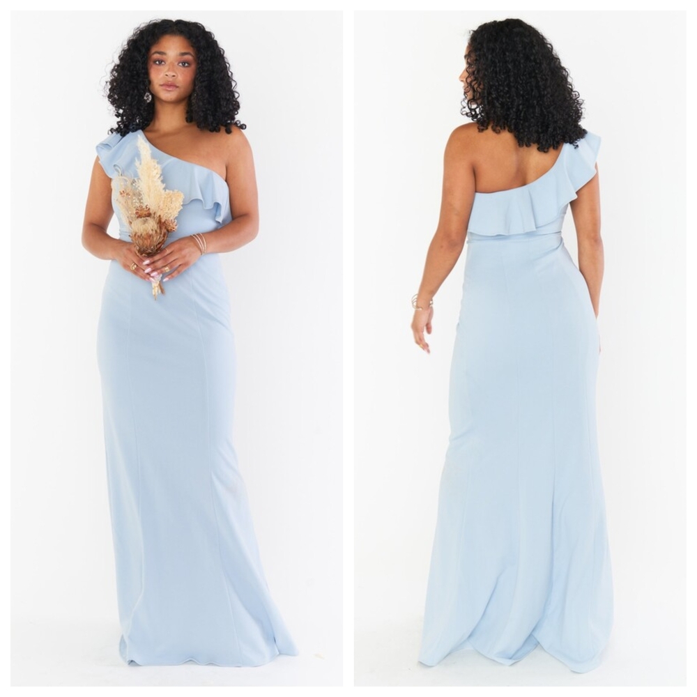 Show Me Your MuMu Florentine Maxi Dress Steel Blue Small NWT